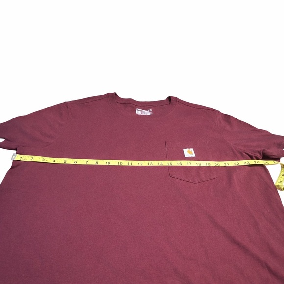 Carhartt K87 Loose Fit Heavyweight Pocket T-Shirt XL Maroon 100% Cotton - Picture 5 of 9
